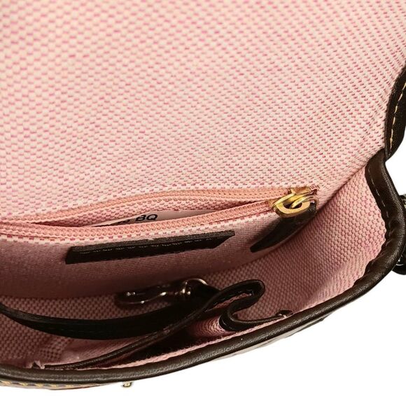 Dooney and Bourke Brown Red Faux Crocodile Embossed Small Mini Crossbody Purse - Picture 9 of 16